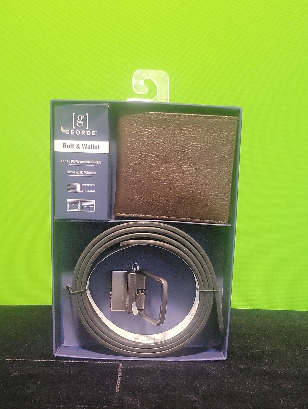 George Men’s Belt & Wallet Set - Brown and Black Size 42